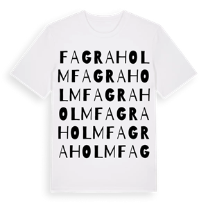 Fagraholm ordlek t-shirt – ekologisk bomull t-shirt från Pinshirt