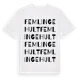 White t-shirt med Femlingehult ordlek t-shirt