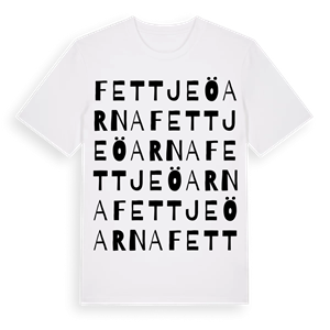 Fettjeöarna ordlek t-shirt – ekologisk bomull t-shirt från Pinshirt