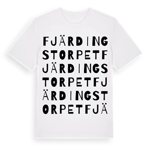 Fjärdingstorpet ordlek t-shirt – ekologisk bomull t-shirt från Pinshirt