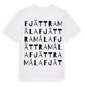 Fjättramåla ordlek t-shirt – ekologisk bomull t-shirt från Pinshirt
