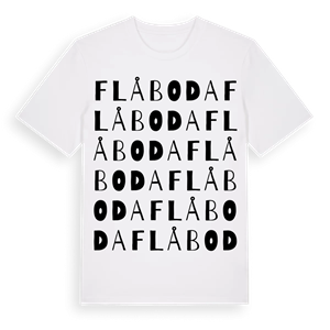Flåboda ordlek t-shirt – ekologisk bomull t-shirt från Pinshirt