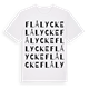 White t-shirt med Flålycke ordlek t-shirt