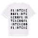 White t-shirt med Flinteberg ordlek t-shirt