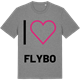 Mid Heather Gray t-shirt med Jag älskar Flybo t-shirt stort tryck