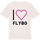 Vintage White t-shirt med Jag älskar Flybo t-shirt stort tryck