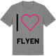 Mid Heather Gray t-shirt med Jag älskar Flyen t-shirt stort tryck