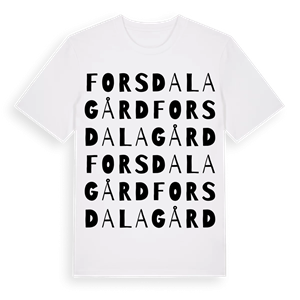 Forsdala gård ordlek t-shirt – ekologisk bomull t-shirt från Pinshirt