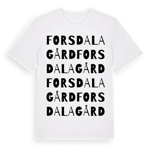 Forsdala gård ordlek t-shirt – ekologisk bomull t-shirt från Pinshirt