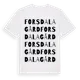 White t-shirt med Forsdala Gård ordlek t-shirt