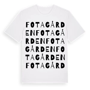 Fotagården ordlek t-shirt – ekologisk bomull t-shirt från Pinshirt