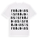 White t-shirt med Fröjdansås ordlek t-shirt