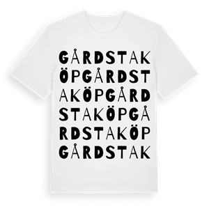 Gårdstaköp ordlek t-shirt – ekologisk bomull t-shirt från Pinshirt