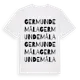White t-shirt med Germundemåla ordlek t-shirt