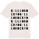 Vintage White t-shirt med Gillbonderyd ordlek t-shirt