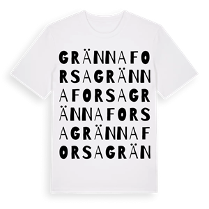 Grännaforsa ordlek t-shirt – ekologisk bomull t-shirt från Pinshirt