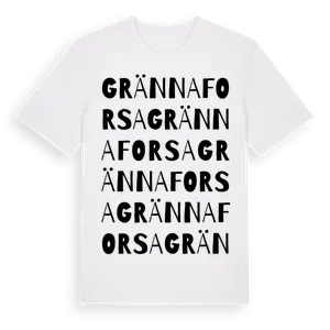 Grännaforsa ordlek t-shirt – ekologisk bomull t-shirt från Pinshirt