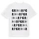 White t-shirt med Grimarp ordlek t-shirt