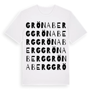 Grönaberg ordlek t-shirt – ekologisk bomull t-shirt från Pinshirt