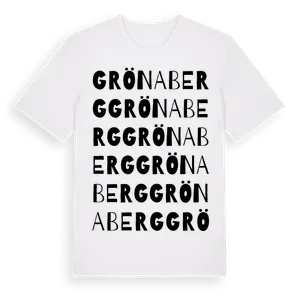 Grönaberg ordlek t-shirt – ekologisk bomull t-shirt från Pinshirt
