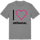 Mid Heather Gray t-shirt med Jag älskar Grönadal t-shirt stort tryck