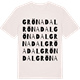 Vintage White t-shirt med Grönadal ordlek t-shirt