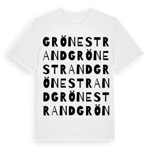 Grönestrand ordlek t-shirt – ekologisk bomull t-shirt från Pinshirt