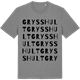 Mid Heather Gray t-shirt med Grysshult ordlek t-shirt