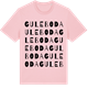Pink Cotton t-shirt med Guleboda ordlek t-shirt