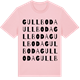 Pink Cotton t-shirt med Gullboda ordlek t-shirt