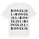 White t-shirt med Gummekulla ordlek t-shirt