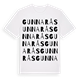 White t-shirt med Gunnarås ordlek t-shirt