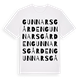 White t-shirt med Gunnarsgården ordlek t-shirt