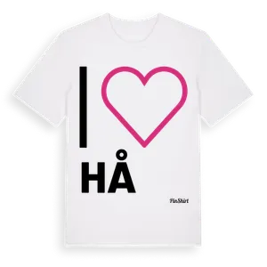 Jag älskar Hå t-shirt stort tryck – ekologisk bomull t-shirt från Pinshirt