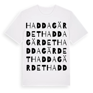 Haddagärdet ordlek t-shirt – ekologisk bomull t-shirt från Pinshirt