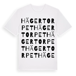 Hägertorpet ordlek t-shirt – ekologisk bomull t-shirt från Pinshirt