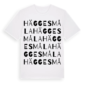 Häggesmåla ordlek t-shirt – ekologisk bomull t-shirt från Pinshirt