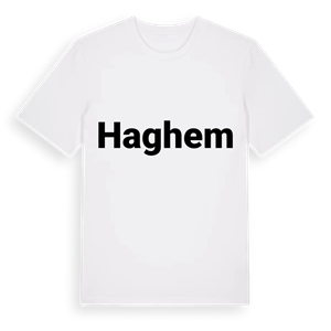 Haghem fetstil t-shirt – ekologisk bomull t-shirt från Pinshirt