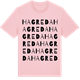 Pink Cotton t-shirt med Hagreda ordlek t-shirt