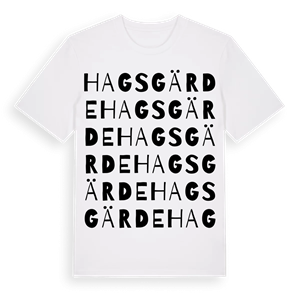 Hagsgärde ordlek t-shirt – ekologisk bomull t-shirt från Pinshirt