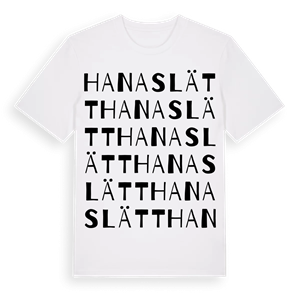 Hanaslätt ordlek t-shirt – ekologisk bomull t-shirt från Pinshirt