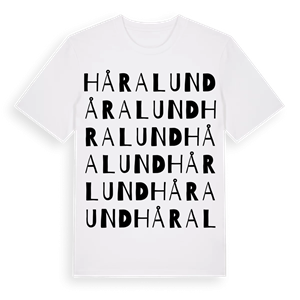 Håralund ordlek t-shirt – ekologisk bomull t-shirt från Pinshirt