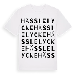 Hässlelycke ordlek t-shirt – ekologisk bomull t-shirt från Pinshirt