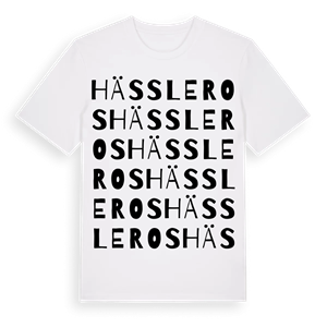 Hässleros ordlek t-shirt – ekologisk bomull t-shirt från Pinshirt