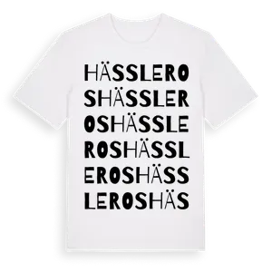 Hässleros ordlek t-shirt – ekologisk bomull t-shirt från Pinshirt