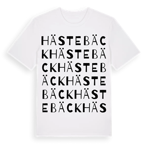Hästebäck ordlek t-shirt – ekologisk bomull t-shirt från Pinshirt