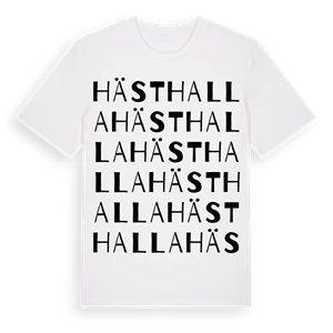 Hästhalla ordlek t-shirt – ekologisk bomull t-shirt från Pinshirt