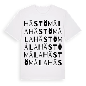 Hästömåla ordlek t-shirt – ekologisk bomull t-shirt från Pinshirt