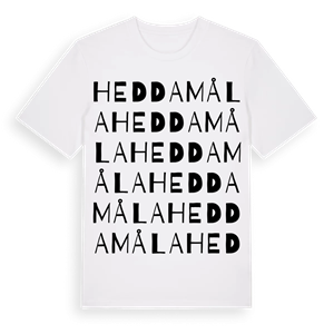Heddamåla ordlek t-shirt – ekologisk bomull t-shirt från Pinshirt