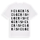 White t-shirt med Helgerås ordlek t-shirt